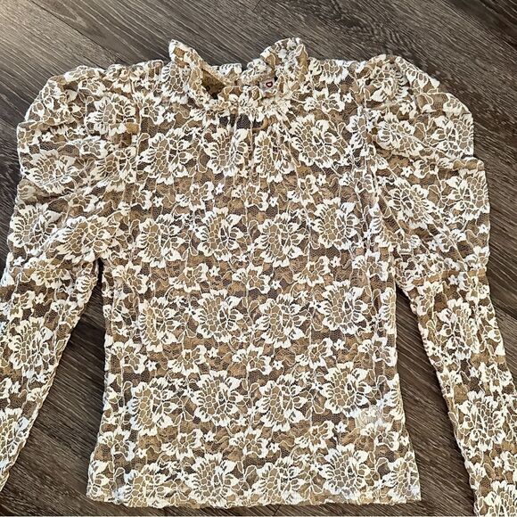 Dolan Sheer Lace Mock Neck Top - Picture 3 of 11